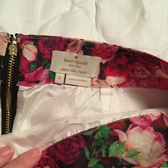 kate spade Rose Print Pencil Skirt size 2 nwot - Picture 16 of 16